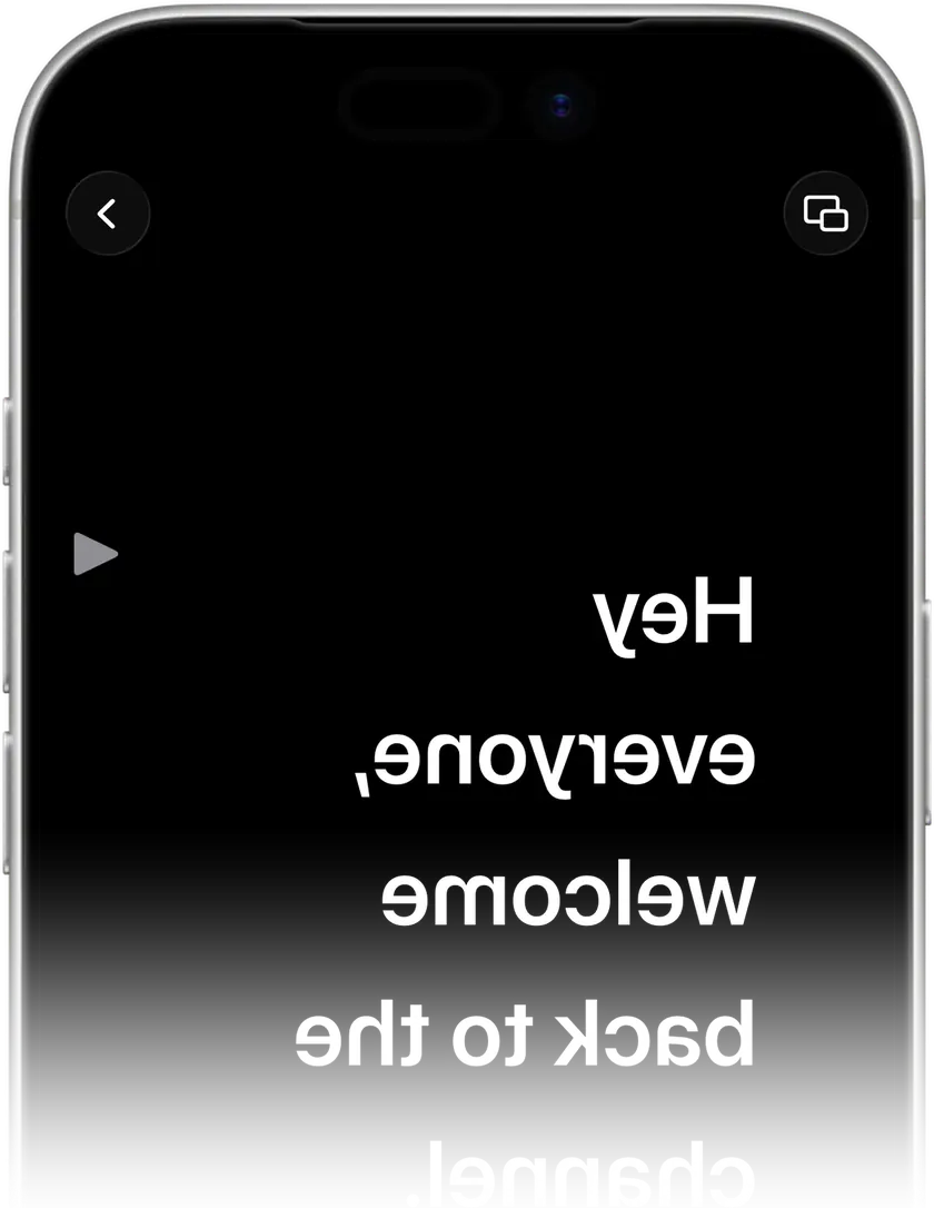 Mirrored script text on iPhone, ready for teleprompter glass
