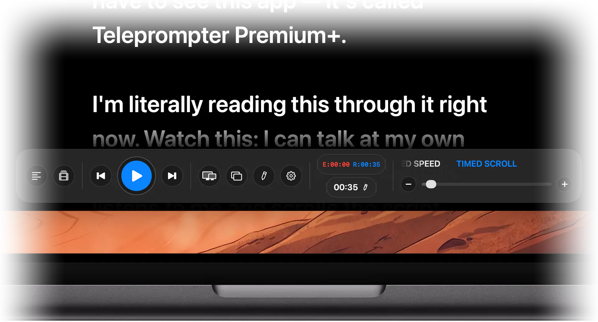 Timed Scroll on the Mac: the script finishes in the time you set